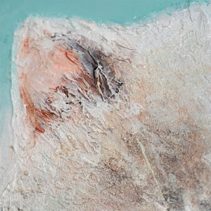 ohr detail katze, acrylbild rund kinderzimmer, wandbild tiere handgemalt auf leinwand