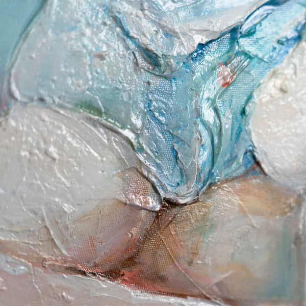 pullover struktur hase, acrylbilder tiere rund, kinderzimmer leinwandbild, detailansicht handgemalt