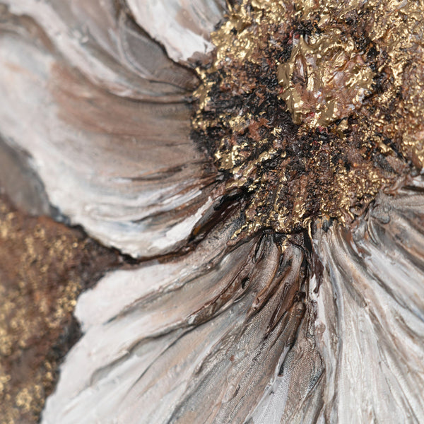 blüte nahaufnahme, runde florale acrylkunst