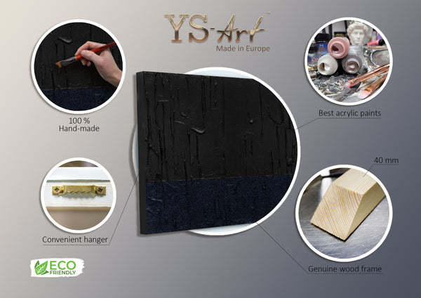 Pintura Acrílica Moderna “Terciopelo Oscuro” 100x100 cm – Arte Abstracto sobre Lienzo