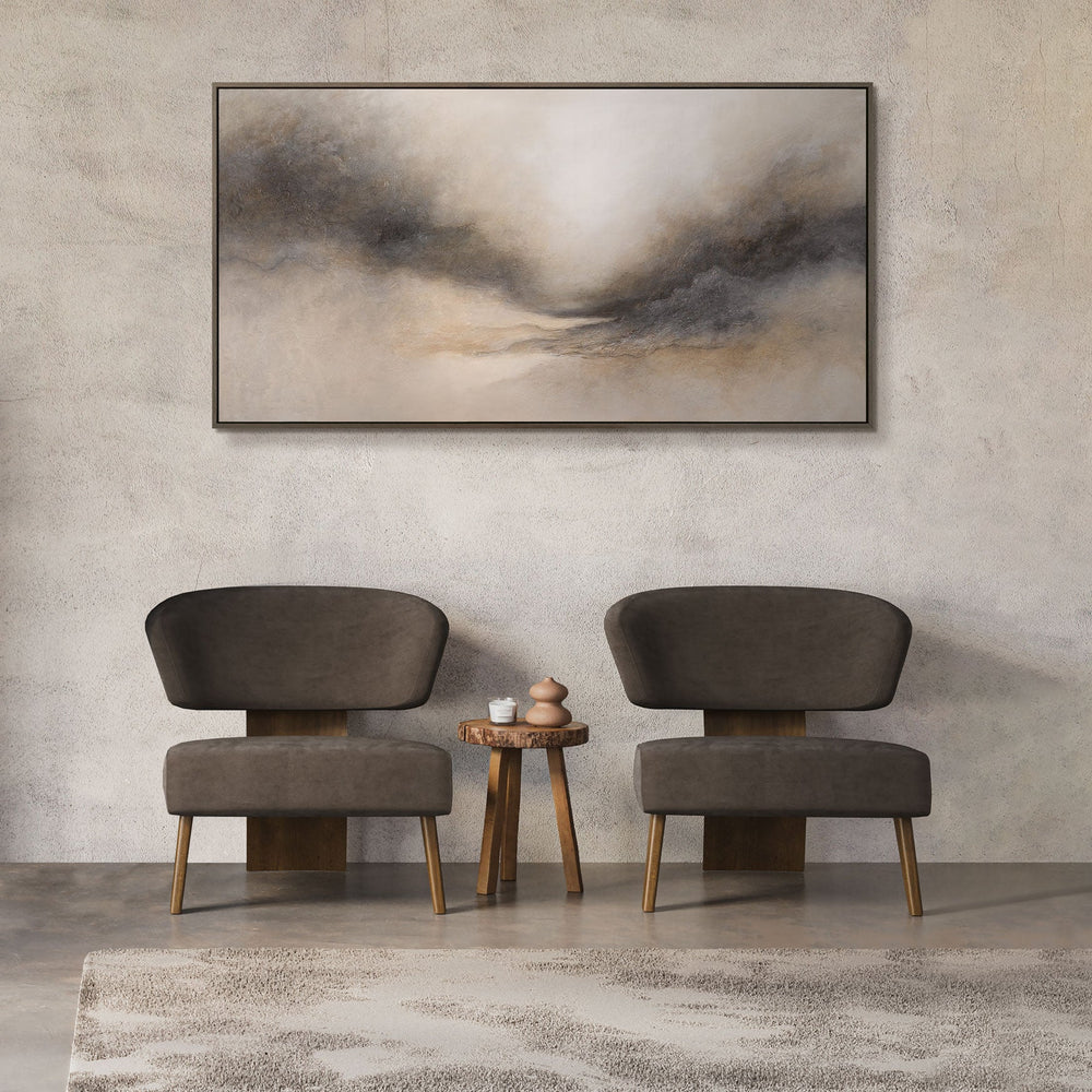 Abstrakte Wandkunst beige grau minimalistisch