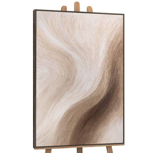 Abstrakte Wandkunst beige handgemaltes Bild