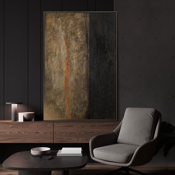 Abstrakte Wandkunst gold bronze schwarz modern