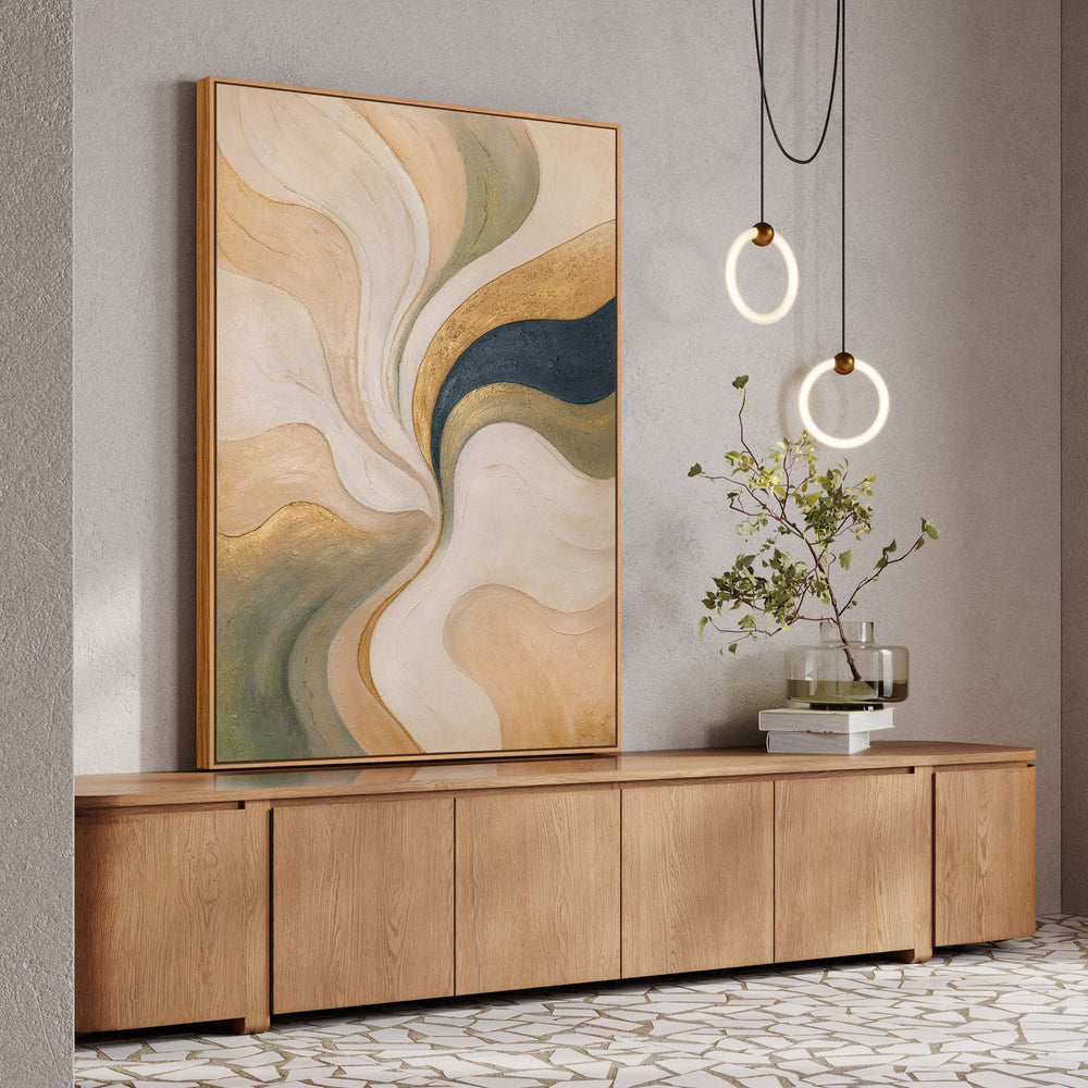 Abstrakte Wandkunst handgemalt organische Formen