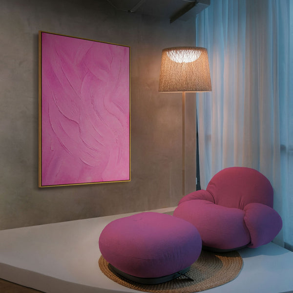 Abstrakte Wandkunst pink handgemalt modern