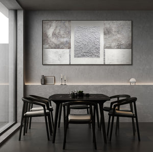 Abstraktes Acrylbild Grau Weiss auf Staffelei Wandkunst