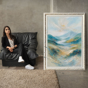 Abstraktes Acrylbild Meer Handgemalt