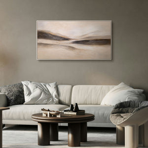 Abstraktes Leinwandbild Beige Braun handgemalt