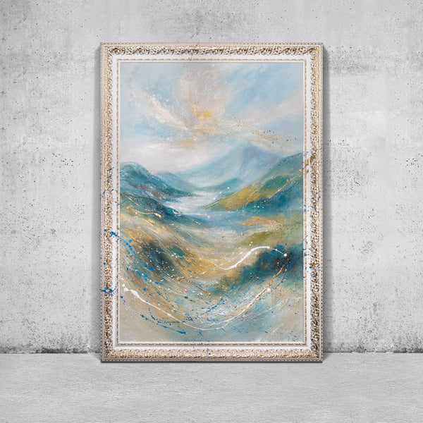 Abstraktes Leinwandbild Blau Gold