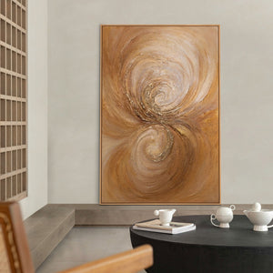 Abstraktes Leinwandbild gold handgemalt