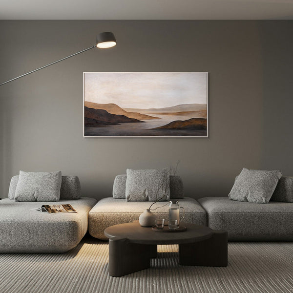 Abstraktes Leinwandbild Landschaft Braun