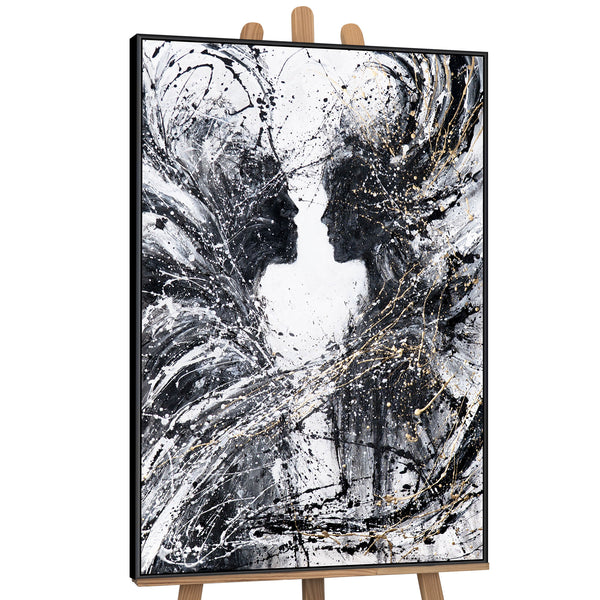 Acryl Leinwandbild Figur Schwarz Weiß Kunst im Wohnzimmer