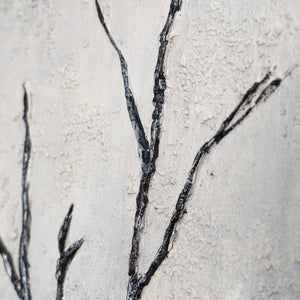 Acrylgemälde  – Schwarz-Weiß-Abstraktion mit Naturmotiv