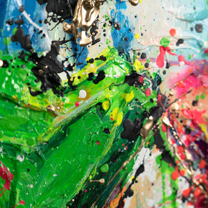 Acrylkunst Herzmotiv moderne Kunst bunt handgemalt