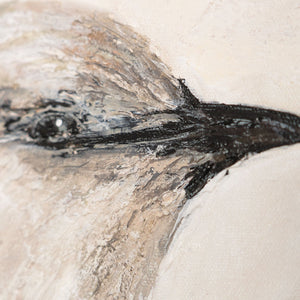 Acrylmalerei Reliefdetail Ast schwarz beige