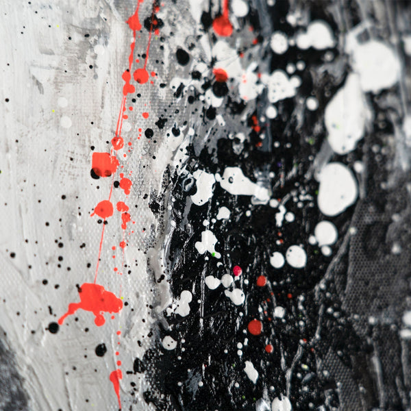 Acrylmalerei Schwarz Weiss mit Farbeffekten