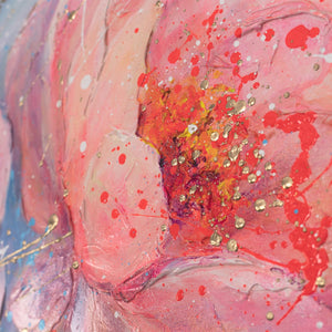 Blüten in Pink handgemaltes Acrylbild auf Leinwand