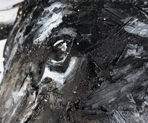 Nahaufnahme Bulle Acrylmalerei Schwarz Gold strukturierte Kunst