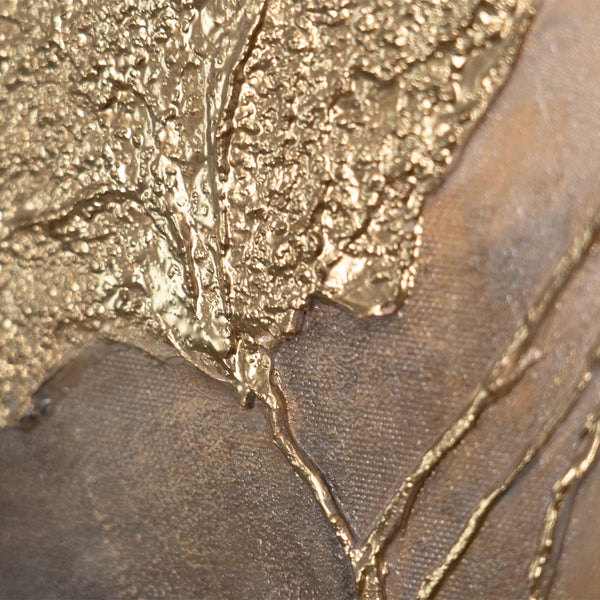 Detailansicht Reliefkunst gold modern