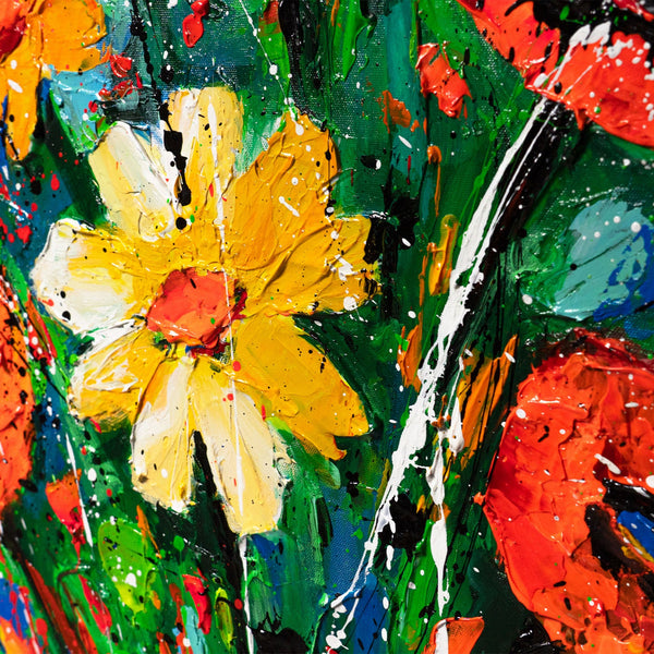 Florale Acrylkunst Handgemalt