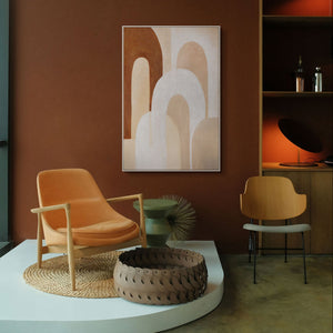 Geometrische Wandkunst beige terrakotta modern