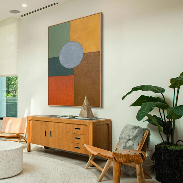 Geometrische Wandkunst bunt modern auf Leinwand