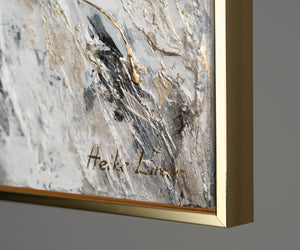 Großes Leinwandbild Engelflügel Gold Grau moderne Kunst