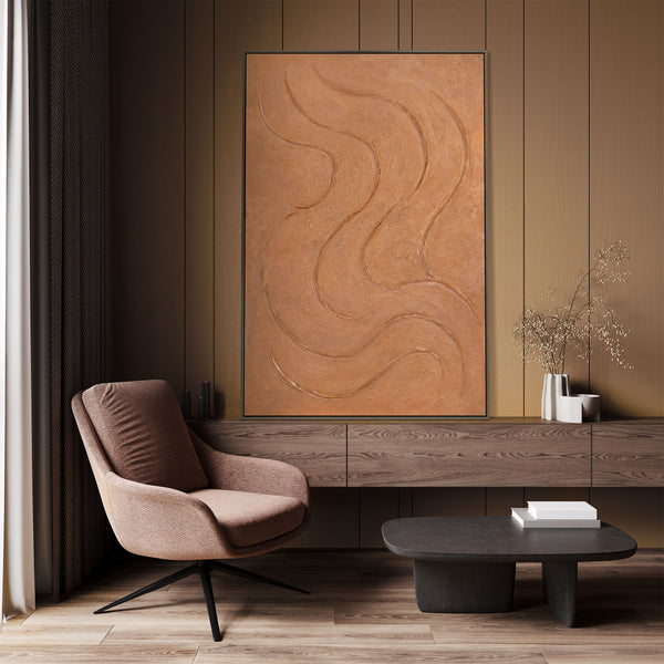 Handgemalte Wandkunst terracotta moderne Leinwand