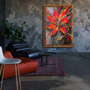 Handgemaltes Acrylbild Blume moderne Wandkunst Wohnzimmer