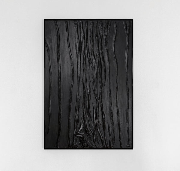 Handgemaltes Acrylbild Schwarz Struktur Minimal