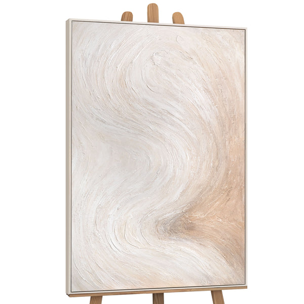 Handgemaltes Leinwandbild beige harmonisch