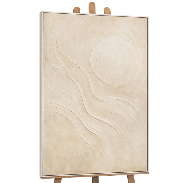 Handgemaltes Leinwandbild in Beigeoptik