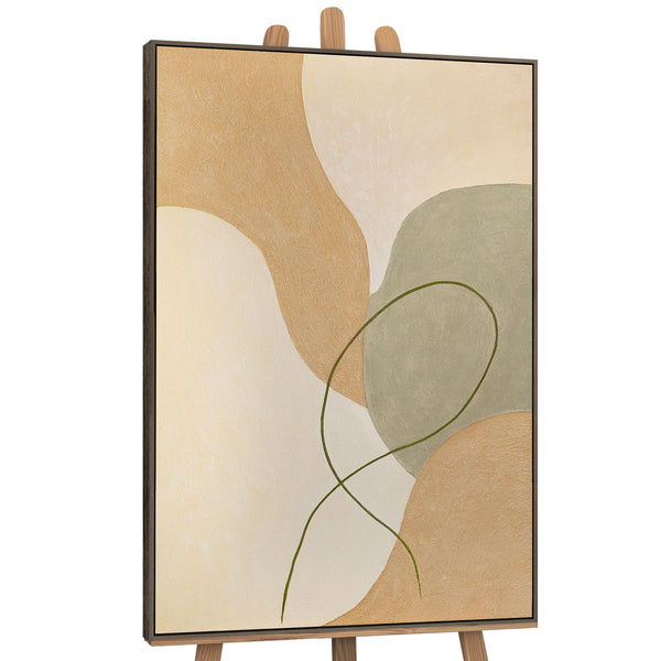 Handgemaltes Leinwandbild modern beige grün