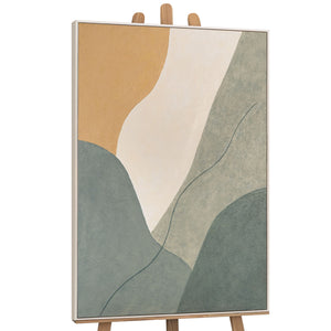 Handgemaltes Leinwandbild modern grün beige