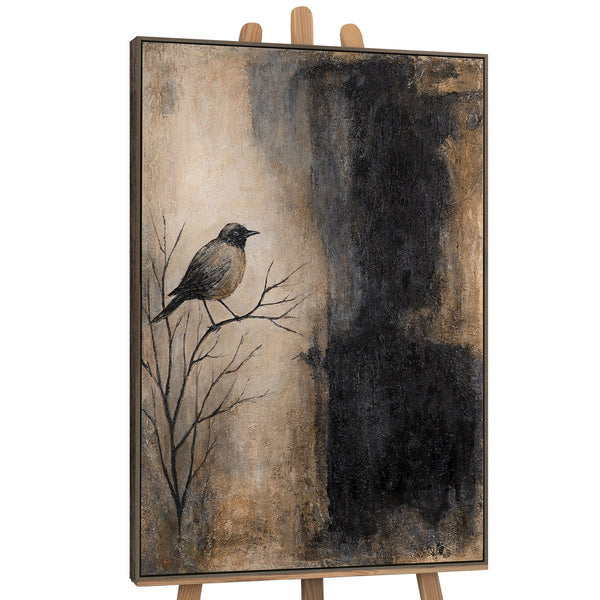 Handgemaltes Leinwandbild Vogel abstrakt