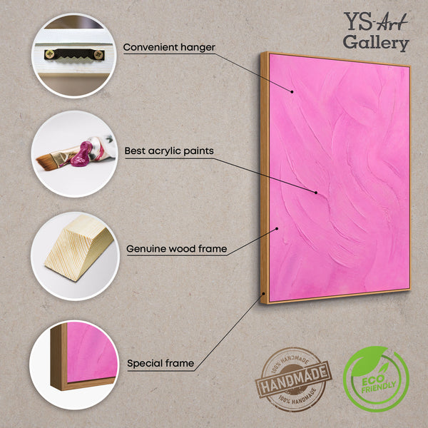 Kantenansicht Leinwand pink Strukturmalerei