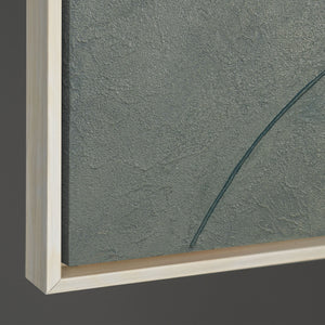 Kantenansicht Leinwandstruktur grün beige