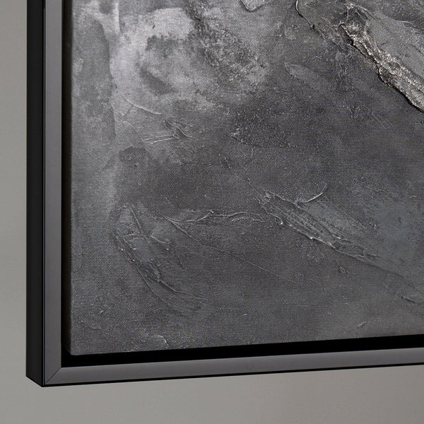 Kantenansicht strukturierte Leinwand grau