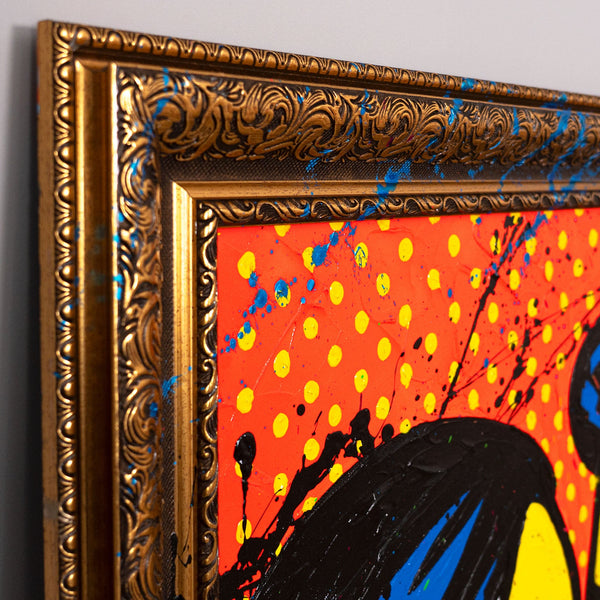 Kunstwerk Mit Goldrahmen Acrylfarbe