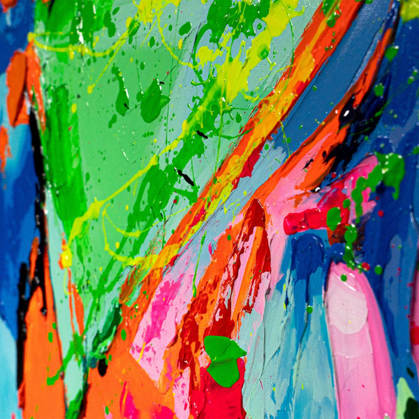 Leinwandbild Farbig Handgemalte Kunst