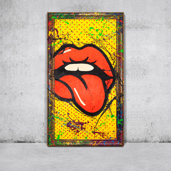 Leinwandbild mit Lippenmotiv