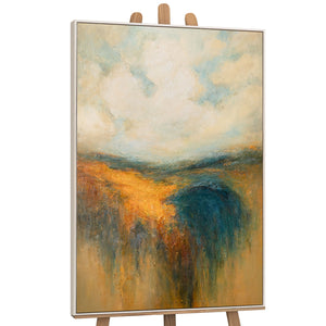 Leinwandbild modern in Blau und Gold