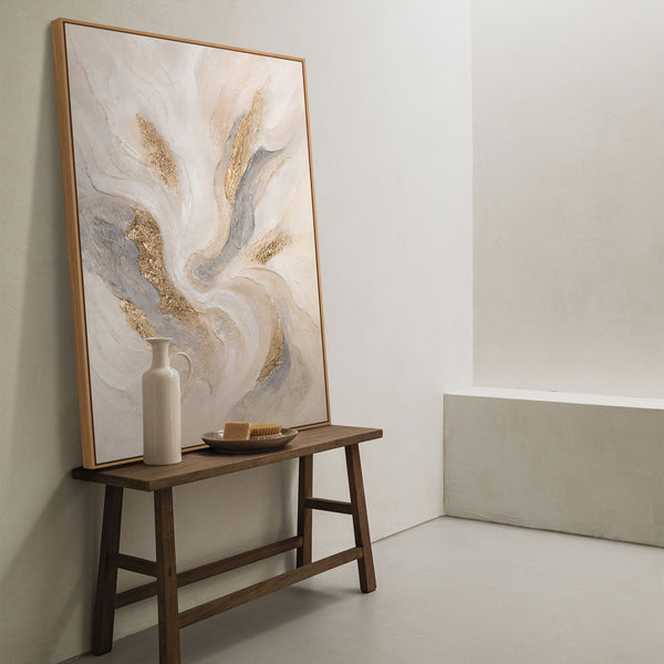 Moderne Wanddeko in Beige und Gold