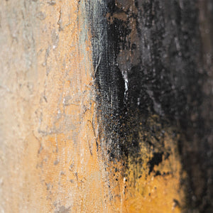 Nahaufnahme Reliefstruktur schwarze Acrylmalerei