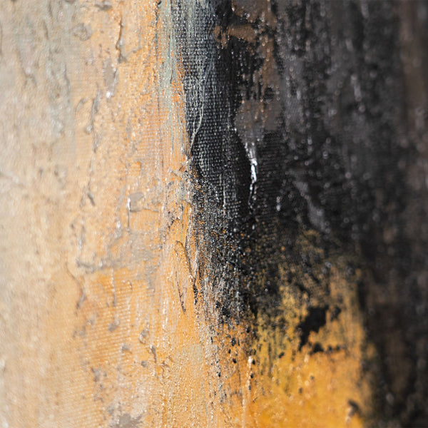 Nahaufnahme Reliefstruktur schwarze Acrylmalerei