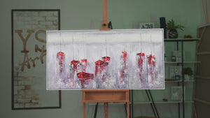 Cuadro moderno para salón "Puerto tranquilo" – Arte abstracto pintado a mano con marco