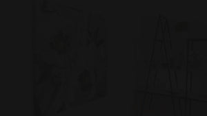 Pintura de Flores "Loto de Nieve" 100x100cm – Pintura Abstracta Hecha a Mano en Lienzo