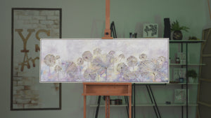 Pintura Acrílica Abstracta Flores "Comienzo de Primavera" 150x50cm
