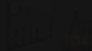 Pintura acrílica abstracta – Ciudad moderna con personas y paraguas