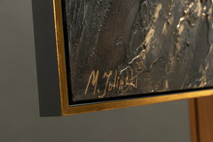 Arte moderno sobre lienzo – Cuadro abstracto enmarcado «Reflexiones III»